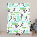 Personalisierte Running Girl World Cloud weiche Decke mit Namen Home Decor Geburtstagsgeschenk für Sportliebhaber