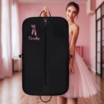 Henkilökohtainen Glitter Dancing Girl Design Vedenpitävä roikkuu vaatteet laukku nimi Päivittäinen koulutus harjoitukset Travel Accessory lahja tyttö tanssijat