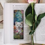 Personalisierte gemalte Blume Haustier Hund klar Acryl Lesezeichen mit Namen und Text Lesen Schreibwaren Zubehör Geburtstag Geschenk für Tierliebhaber Bücherwurm