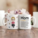 Personalisierte Cartoon-Charakter Fünf-Sterne-Rezension 11oz 15oz keramische Kaffeetasse mit Namen Muttertag Geburtstag Geschenk für Mama