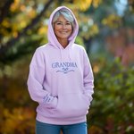 Personalisierte Multicolor Bogen bestickt Oma weiches Sweatshirt Hoodie mit 1-12 Namen der Enkelkinder Muttertag Geburtstag Geschenk für Oma Mama