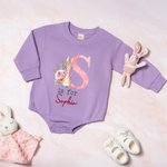 Body de bébé à manches longues en coton avec nom Cadeau de fête de Pâques pour nouveau-né