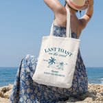 Personalised Last Toast On The Coast Canvas Tote Bag with Text Wedding Beach Bachelorette Party Gift for Bridesmaid
