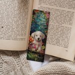 Personalisierte gemalte Blume Haustier Hund klar Acryl Lesezeichen mit Namen und Text Lesen Schreibwaren Zubehör Geburtstag Geschenk für Tierliebhaber Bücherwurm