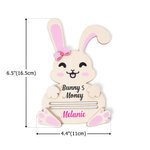 Caricatura personalizada de conejo de madera Money Holder con el nombre de Pascua Cesta de Rellenos de Regalo para Niños Adultos