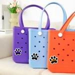 Personalisierte Multicolor 3D Hund Pfote Print Name Tasche Button Charm Zubehör für Bogg Geburtstag Geschenk für Hundeliebhaber
