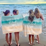 Personalizada The Bach Club Toalla de playa suave, absorbente y de secado rápido con el año y el lugar Vacaciones de verano Accesorios Regalo de cumpleaños para ella