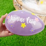 Fiori personalizzati Uovo di Pasqua Jumbo riempibile con nome Festa di Pasqua Regalo di caccia per ragazzi Ragazze