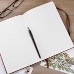 Personalised Imitation Leather Name Text Notebook with 100 Lined Pages Birthday Appreciation Office Gift for Colleagues Leaders