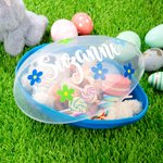 Fiori personalizzati Uovo di Pasqua Jumbo riempibile con nome Festa di Pasqua Regalo di caccia per ragazzi Ragazze