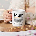 Personalisierte Cartoon-Charakter Fünf-Sterne-Rezension 11oz 15oz keramische Kaffeetasse mit Namen Muttertag Geburtstag Geschenk für Mama