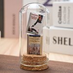 Gepersonaliseerde 1-3 Mini boek Display glazen koepel Cloche met kurk Base Desk Boekenplank Decor Verjaardag Book Club Gift voor boekenliefhebbers lezers