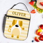 Gepersonaliseerde Schattige Cartoon Dieren Hond Kat Waterdichte Geïsoleerde Lunchtas met Naam Draagbaar Picknickwerk Terug naar School Geschenk voor Kinderen Familie