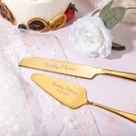Couteaux de Gâteau Personnalisés avec Initiales Noms Date Gravés Set de 2 Cadeau Cérémonie de Mariage pour Couple Mariés
