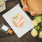 Borsa cosmetica personalizzata con nome e iniziali per il compleanno, la festa della mamma e il matrimonio per le donne