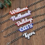 Personalized Multicolor School Spirit Hat Chain with Name Back to School Sports Team Birthday Gift for Student
