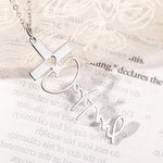 Collier Croix d'Amour Creuse Personnalisée avec Nom Anniversaire Eglise Baptême Cadeau pour Femmes Chrétiennes