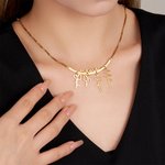 Personalized Names Hanging Family Necklace with 1-7 Names Pendants Birthday Mother's Day Gift for Mother Grandmother