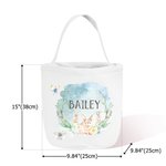 Panier en Toile Personnalisé avec Nom Sac à Motif Aquarelle Cadeau Annviersaire Pâques pour Enfant
