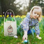 Personalisierte Niedliche Hasenohr Eimer Tasche mit Gebrochene-Eierschale-Foto-Design Griff und Namen Party Ostereiersuche Geschenk für Kinder
