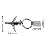 Portachiavi personalizzato per aereo bimotore con testo e simbolo Souvenir di viaggio Compleanno Promozione Regalo per gli amanti dell'aviazione Piloti Assistenti di volo