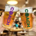 Personalised Football Soccer Coach Design 16 oz Name Beer Pint Glass Beer Mug with Handle Birthday Appreciation Gift for Coach