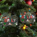 Muñeco de nieve navideño personalizado Santa Claus Adorno de acrílico transparente con nombre y año Decoración del árbol de vacaciones Regalo de Navidad para la familia Niños