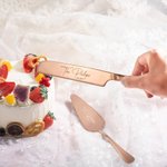 Personalised 2pcs Wedding Cake Cutting Set Engraved Knife Server with Names and Date Anniversary Bridal Party Gift for Couple