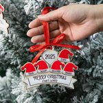 Personalisierte Weihnachtsmütze Weihnachtsornament mit 2-10 Namen Baum hängen Weihnachtsdekoration Geschenk für Familie