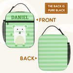 Gepersonaliseerde Schattige Cartoon Dieren Hond Kat Waterdichte Geïsoleerde Lunchtas met Naam Draagbaar Picknickwerk Terug naar School Geschenk voor Kinderen Familie