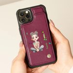 Etui de téléphone à rabat personnalisé avec porte-cartes et blocage RFID Cadeau d'anniversaire pour femmes et amis