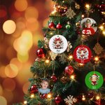 Ornement de Noël personnalisé en céramique avec photo et nom Décoration de l'arbre de Noël Cadeau d'anniversaire pour les enfants