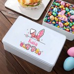 Boîte à biscuits en métal avec nom Cadeau de Pâques pour les enfants