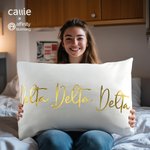 Personalizzato Sorority Golden Greek Letter Cozy Lumbar Throw Pillow Cover Home Decor Big Day Gift for Friend Girls | Callie × Affinity Licensing