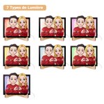Portrait à Cadre en Bois Personnalisé de Personnage Cartoon et Nom avec Support Lumière LED à Choix Cadeau St-Valentin pour Couple