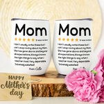Personalisierte 5-Sterne-Rezension 12oz Name Wein Becher mit Deckel Muttertag Geburtstag Geschenk für Mama