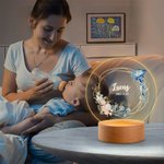 Personlig val Sjöhäst Marina djur Akryl LED nattlampa med träbas och namn Heminredning Baby Shower Födelsedagspresent för pojkar flickor