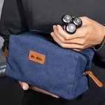 Trousse de Toilette en Toile Personnalisée avec Nom Sac Grande Capacité Multi-Compartiments Cadeau Fête des Pères pour Homme