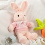 Lapin en Peluche à T-shirt Personnalisé avec Nom et Année Thème 1st Easter Cadeau Anniversaire Pâques pour Bébé Nouveau-né