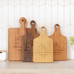 Personalized Double Heart Reversible Cheese Charcuterie Cutting Board with Grip Ship from USA Housewarming Anniversary Wedding Gift for Family