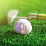 Pelota de golf personalizada con personaje y nombre en el frente y reverso regalo de Navidad cumpleaños y Día del Padre para jugadores de golf