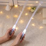 Gepersonaliseerde Draagbare White Glow Fiber Sticks met Tekst Vervangbare Vuurwerk Wedding Party Concert Gift voor de Newlyweds Vrienden