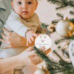 Adorno de cerámica personalizado con el nombre y la fecha de la primera Navidad del bebé Reno Decoración del árbol Regalo de Baby Shower para los nuevos padres