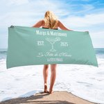 Henkilökohtainen Margs ja Matrimony Ylimitoitettu Nopea kuiva pehmeä monivärinen rantapyyhe tekstillä Bachelorette Party Häälahja morsiamelle morsiusneitoille