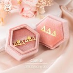 Personalized Greek Letter Sorority Name Velvet Badge Ring Jewelry Box Bid Day Big Little Birthday Gift for Sister Friend | Callie × Affinity Licensing