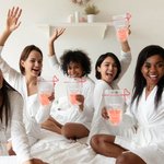 Lot de 5 Pochettes à Boissons Personnalisées avec Texte Pochettes 500ml avec Paille Cadeau Mariage Enterrement de Vie pour Mariée Demoiselle d'Honneur