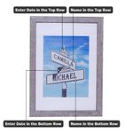 10 Year Anniversary Tin Frame Street Sign Painting with Double Names & Date
