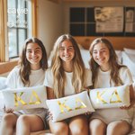Personalizzato Sorority Golden Greek Letter Cozy Lumbar Throw Pillow Cover Home Decor Big Day Gift for Friend Girls | Callie × Affinity Licensing