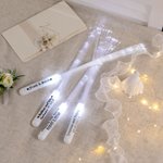 Gepersonaliseerde Draagbare White Glow Fiber Sticks met Tekst Vervangbare Vuurwerk Wedding Party Concert Gift voor de Newlyweds Vrienden