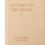 Personalized Letters to Bride Leather A5 Lined Journal Notebook and Pen Set with Engraved Name and Date Bridal Shower Wedding Gift for Her